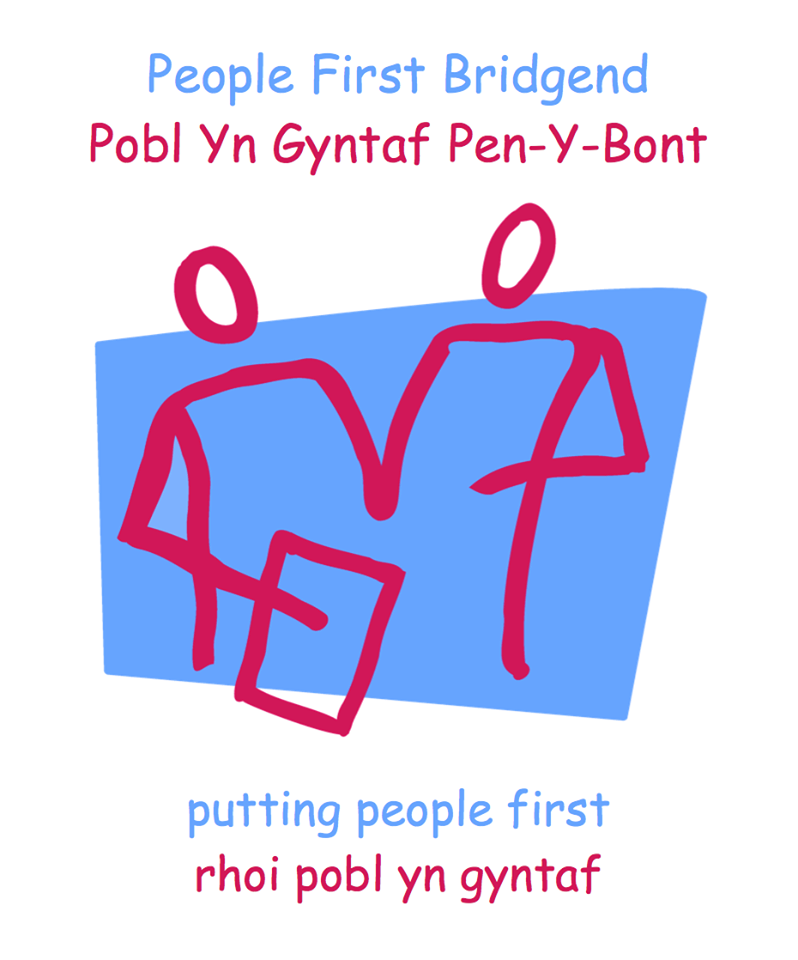 Pobl Yn Gyntaf Pen-y-bont ar Ogwr logo
